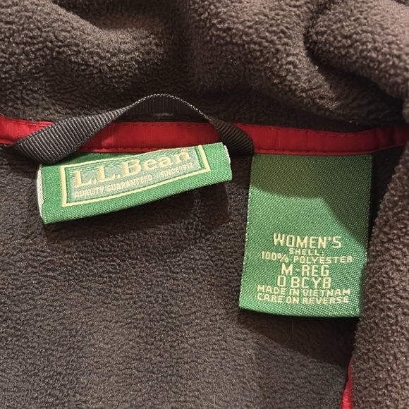 L.L. Bean Fleece Black Zip Up Jacket sz M - Picture 8 of 9